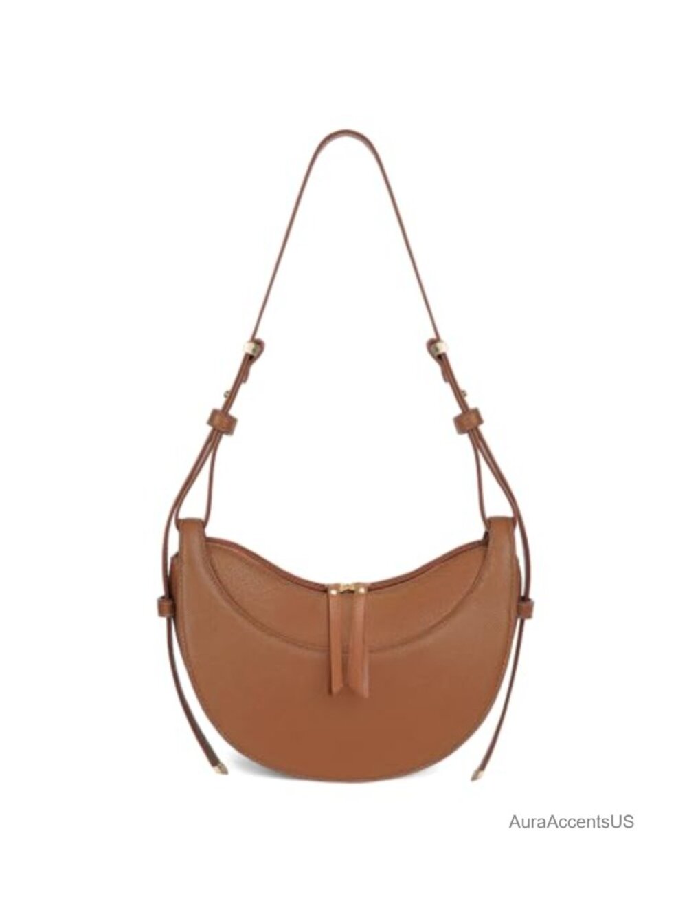 Faux Leather Crescent Crossbody Hobo Shoulder Bag for Women Adjustable Strap